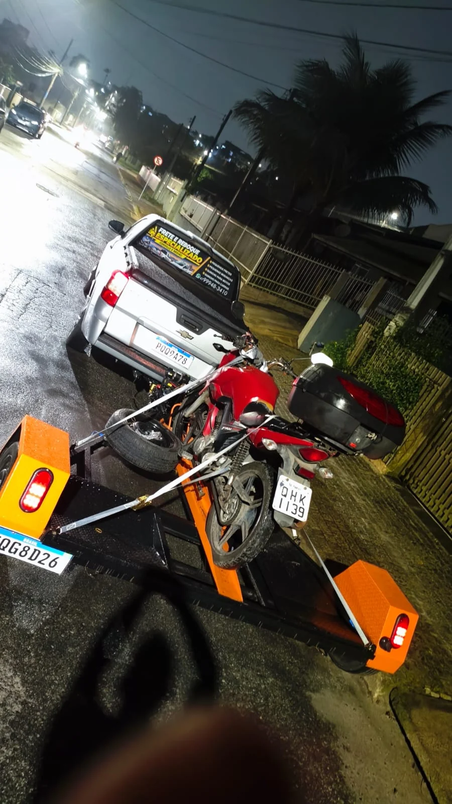 Guincho para moto realizado pela Moura em Joinville